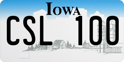 IA license plate CSL100
