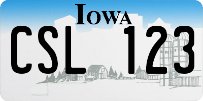 IA license plate CSL123
