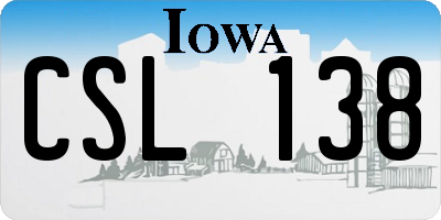 IA license plate CSL138