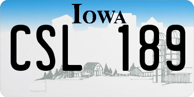 IA license plate CSL189