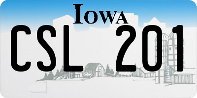 IA license plate CSL201