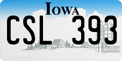 IA license plate CSL393