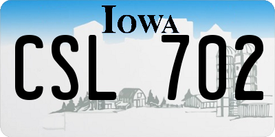 IA license plate CSL702