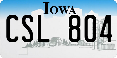 IA license plate CSL804