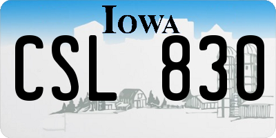 IA license plate CSL830