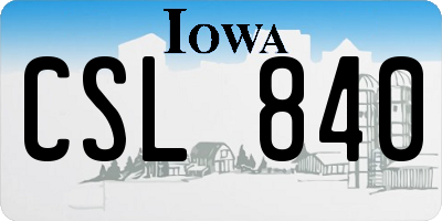 IA license plate CSL840