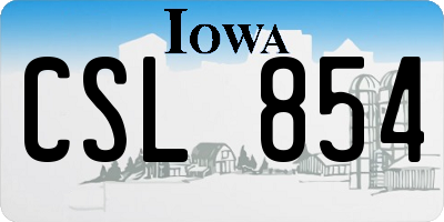 IA license plate CSL854