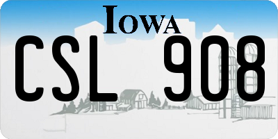 IA license plate CSL908