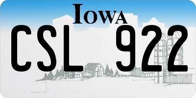 IA license plate CSL922