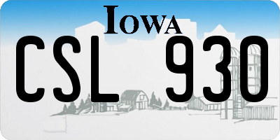 IA license plate CSL930
