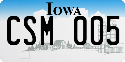 IA license plate CSM005