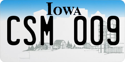 IA license plate CSM009