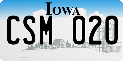 IA license plate CSM020