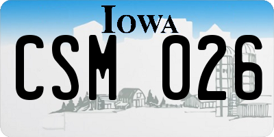 IA license plate CSM026
