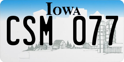IA license plate CSM077