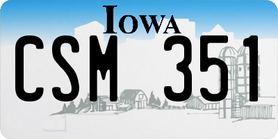 IA license plate CSM351
