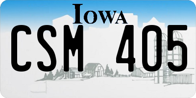 IA license plate CSM405