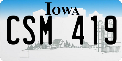 IA license plate CSM419