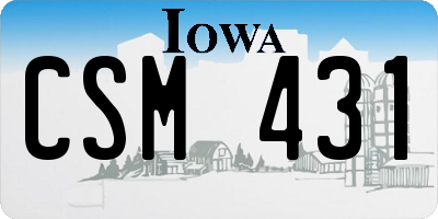 IA license plate CSM431