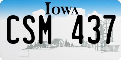 IA license plate CSM437