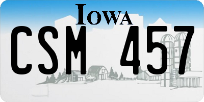 IA license plate CSM457