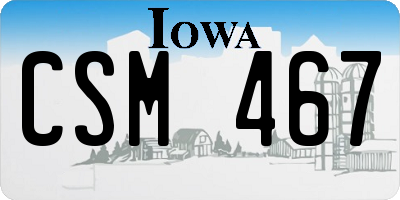 IA license plate CSM467