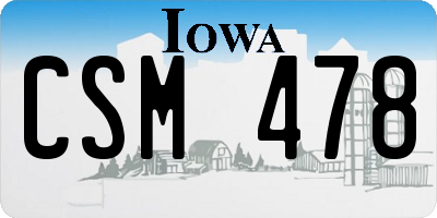 IA license plate CSM478