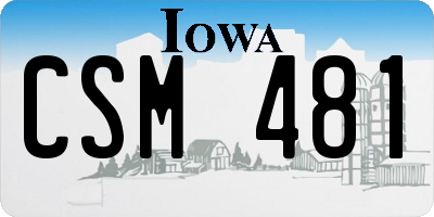 IA license plate CSM481