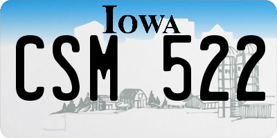 IA license plate CSM522