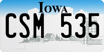 IA license plate CSM535