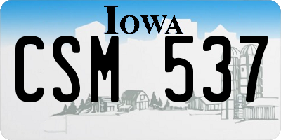 IA license plate CSM537