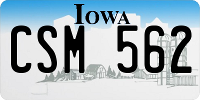 IA license plate CSM562