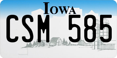 IA license plate CSM585
