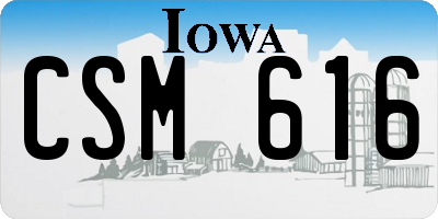 IA license plate CSM616
