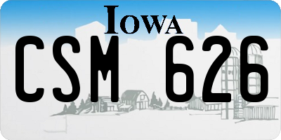 IA license plate CSM626