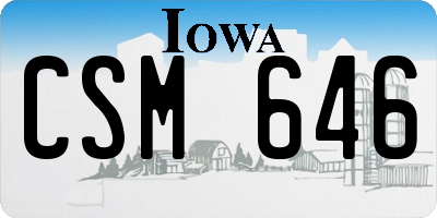 IA license plate CSM646