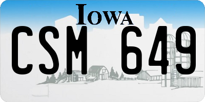 IA license plate CSM649