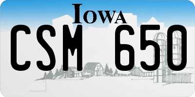 IA license plate CSM650