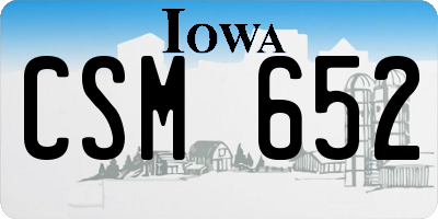 IA license plate CSM652