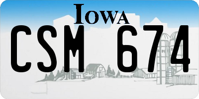 IA license plate CSM674