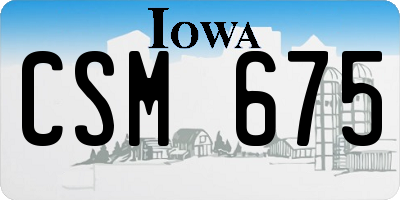 IA license plate CSM675