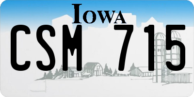 IA license plate CSM715