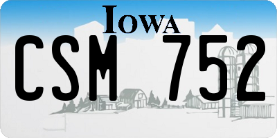 IA license plate CSM752