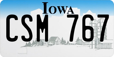 IA license plate CSM767