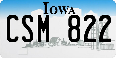 IA license plate CSM822