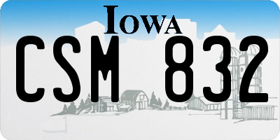 IA license plate CSM832