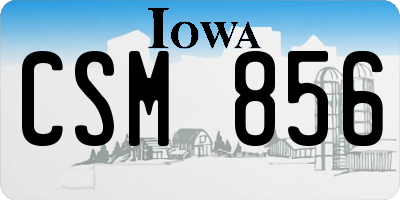 IA license plate CSM856