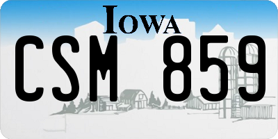 IA license plate CSM859