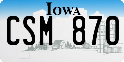 IA license plate CSM870