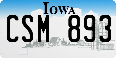 IA license plate CSM893